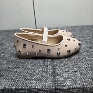 Cat & Jack Pale Pink Studded Flats With Memory Foam-Size 7